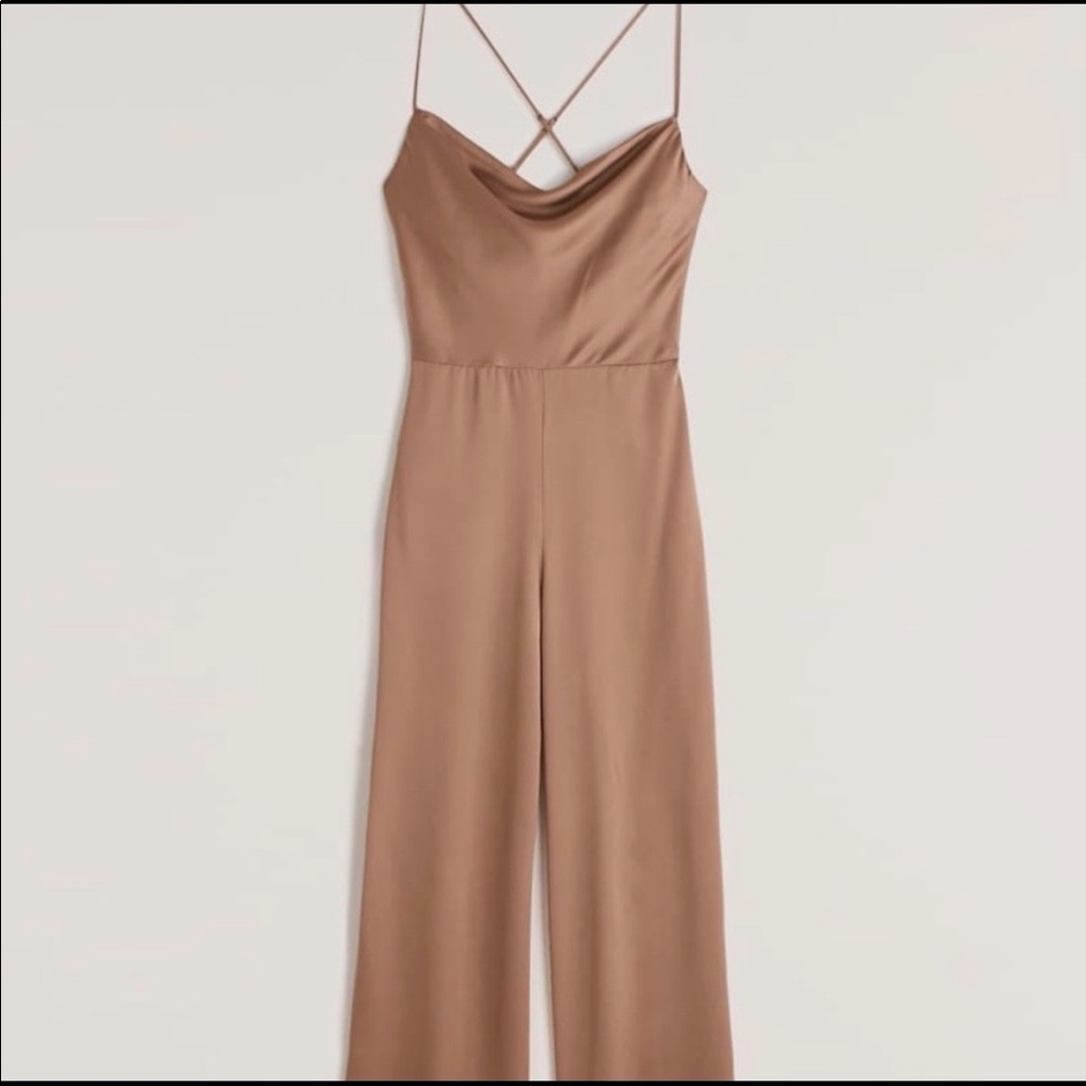 Abercrombie & Fitch champagne silk jumpsuit
